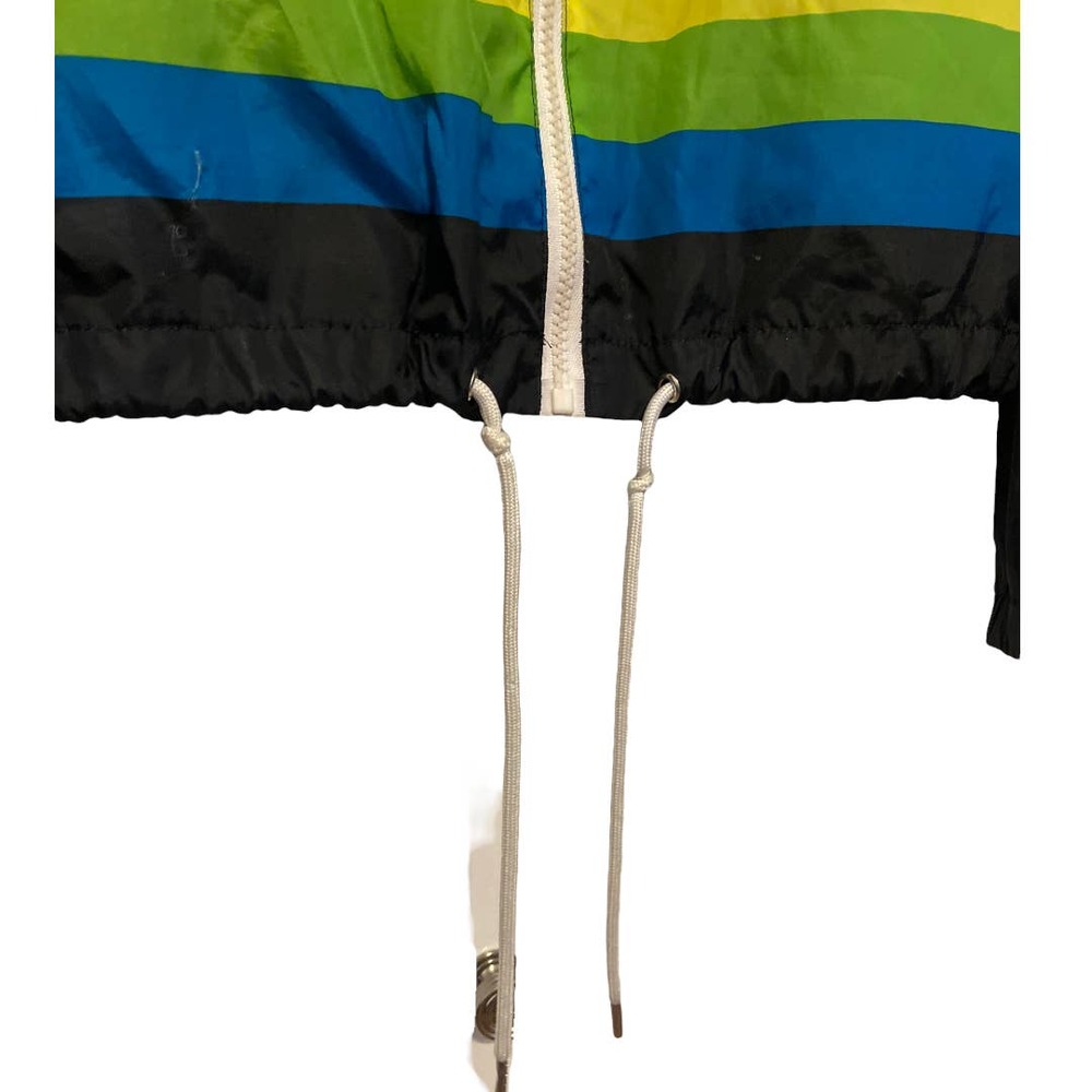 Polaroid Black Full Zip Windbreaker Full Zip Hooded Jacket Size Small - Picture 6 of 8